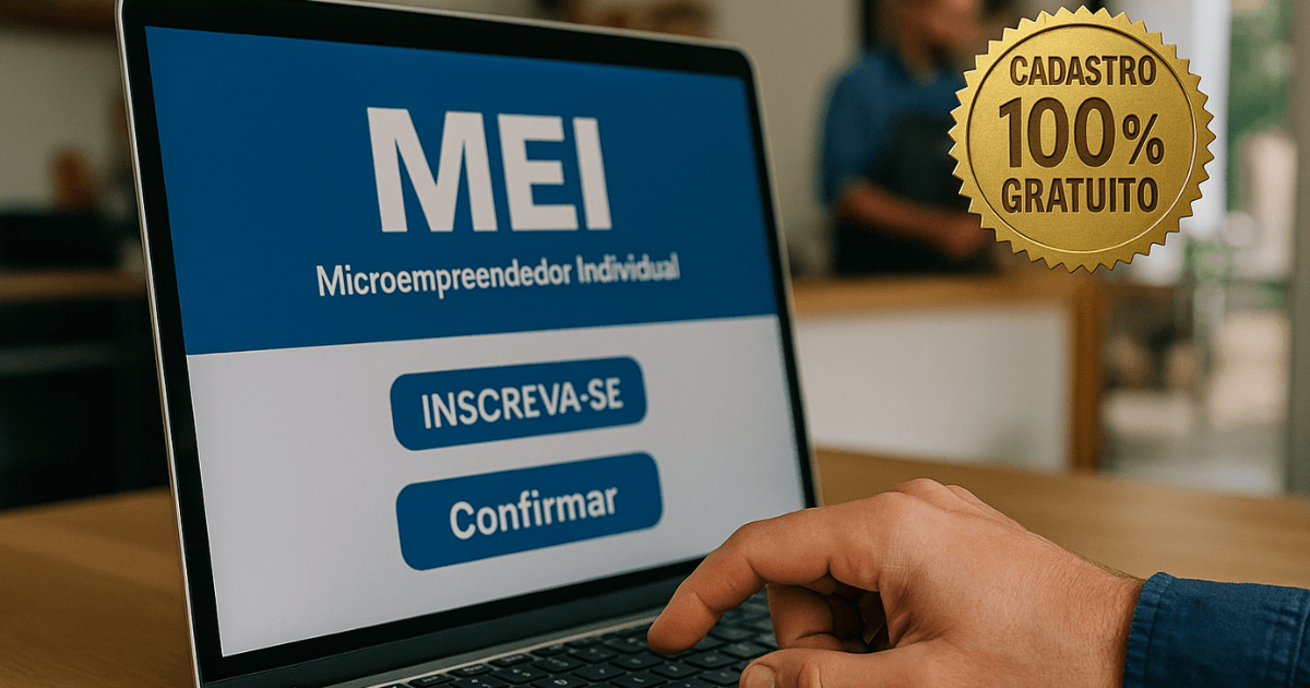 Empreendedor seguindo o tutorial de como abrir um MEI em São Paulo gratuitamente no site do governo.