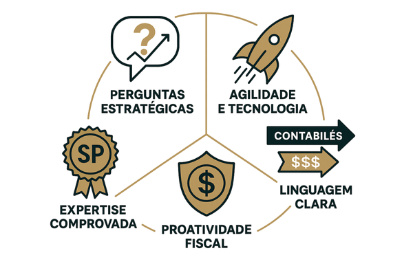 Infográfico com os 5 sinais para identificar a melhor contabilidade em São Paulo para o seu negócio.