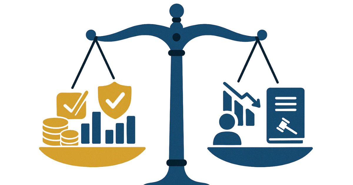 Balança mostrando as vantagens e desvantagens de ser MEI para um empreendedor de serviços.
