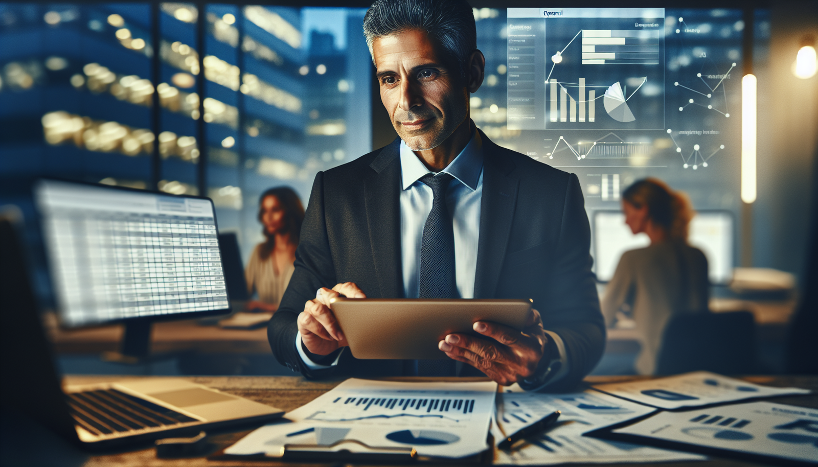 Empresário dono de PME focado na estratégia enquanto o serviço de BPO Financeiro cuida das suas operações financeiras.