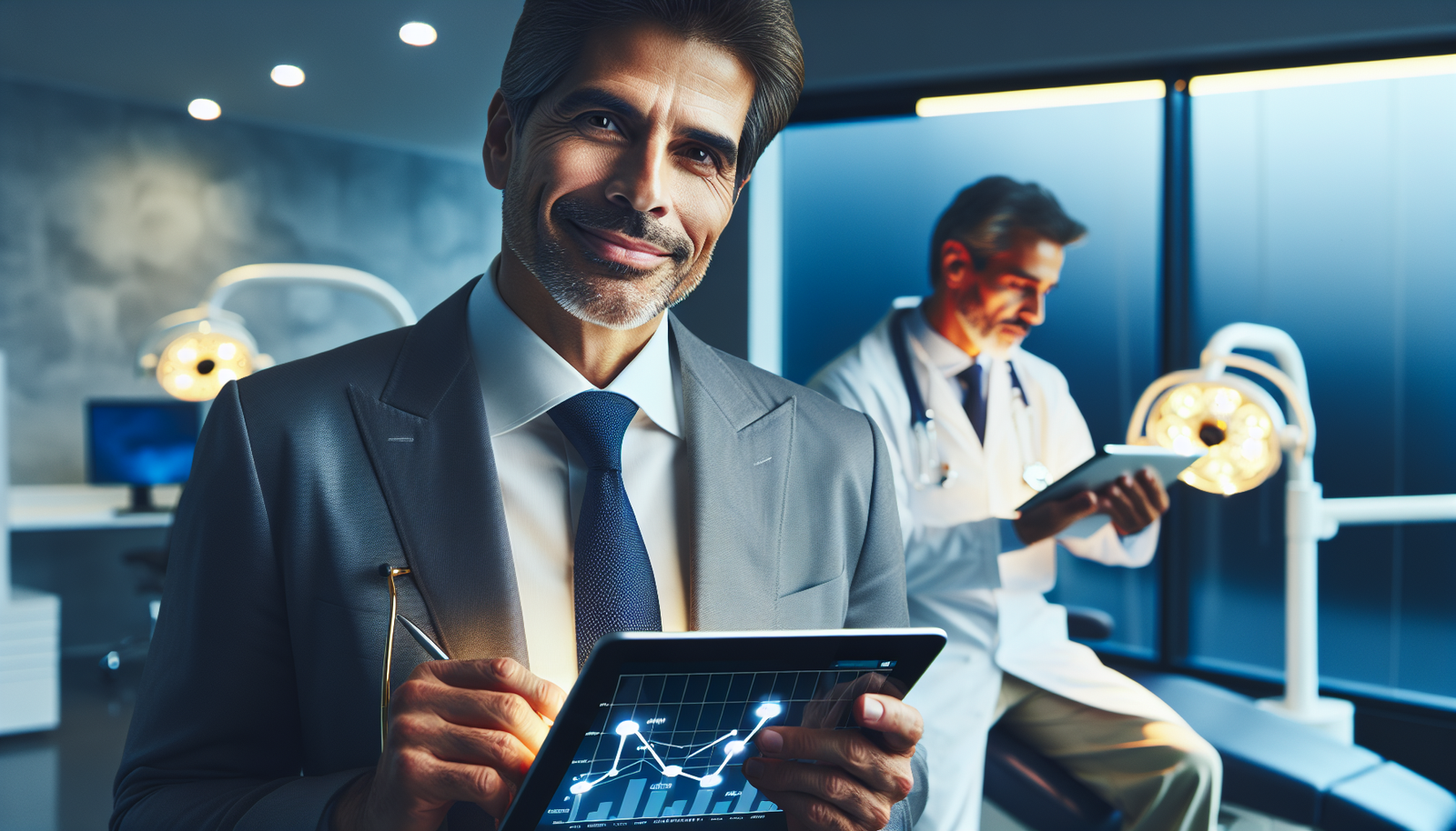 Médico gestor em São Paulo analisando a economia tributária através da equiparação hospitalar em sua clínica.